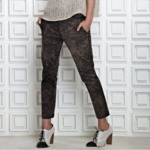 KELLY WEARSTLER | Tailored Cropped Slim Fit Print Cigarette Pant